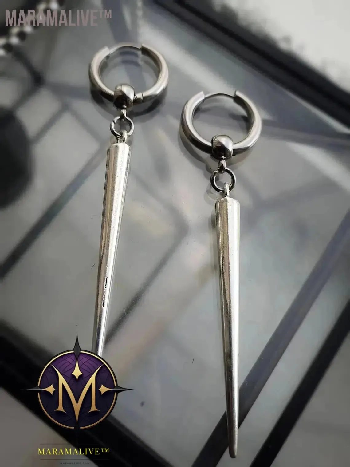 spike huggie hoop earrings, large spike, gothic earrings, punk, emo, alternative, women's earrings, mens jewelry