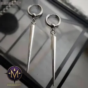 spike huggie hoop earrings, large spike, gothic earrings, punk, emo, alternative, women's earrings, mens jewelry