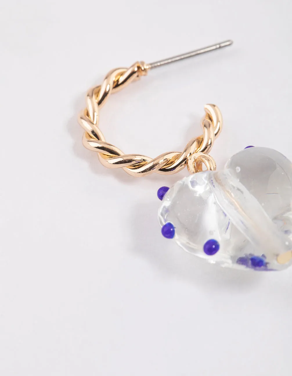 Spiked Ball Heart Hoop Earrings