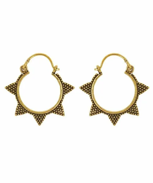 Spiked Brass Hoop Earrings - Handmade with Love, Hypoallergenic, 3cm Diameter