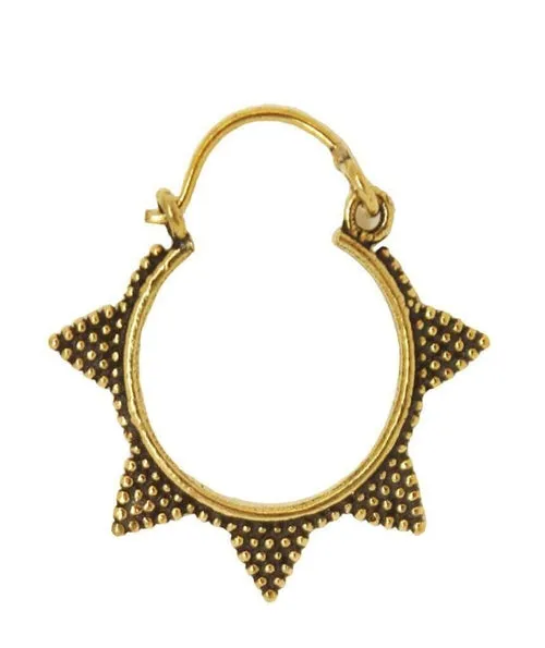 Spiked Brass Hoop Earrings - Handmade with Love, Hypoallergenic, 3cm Diameter