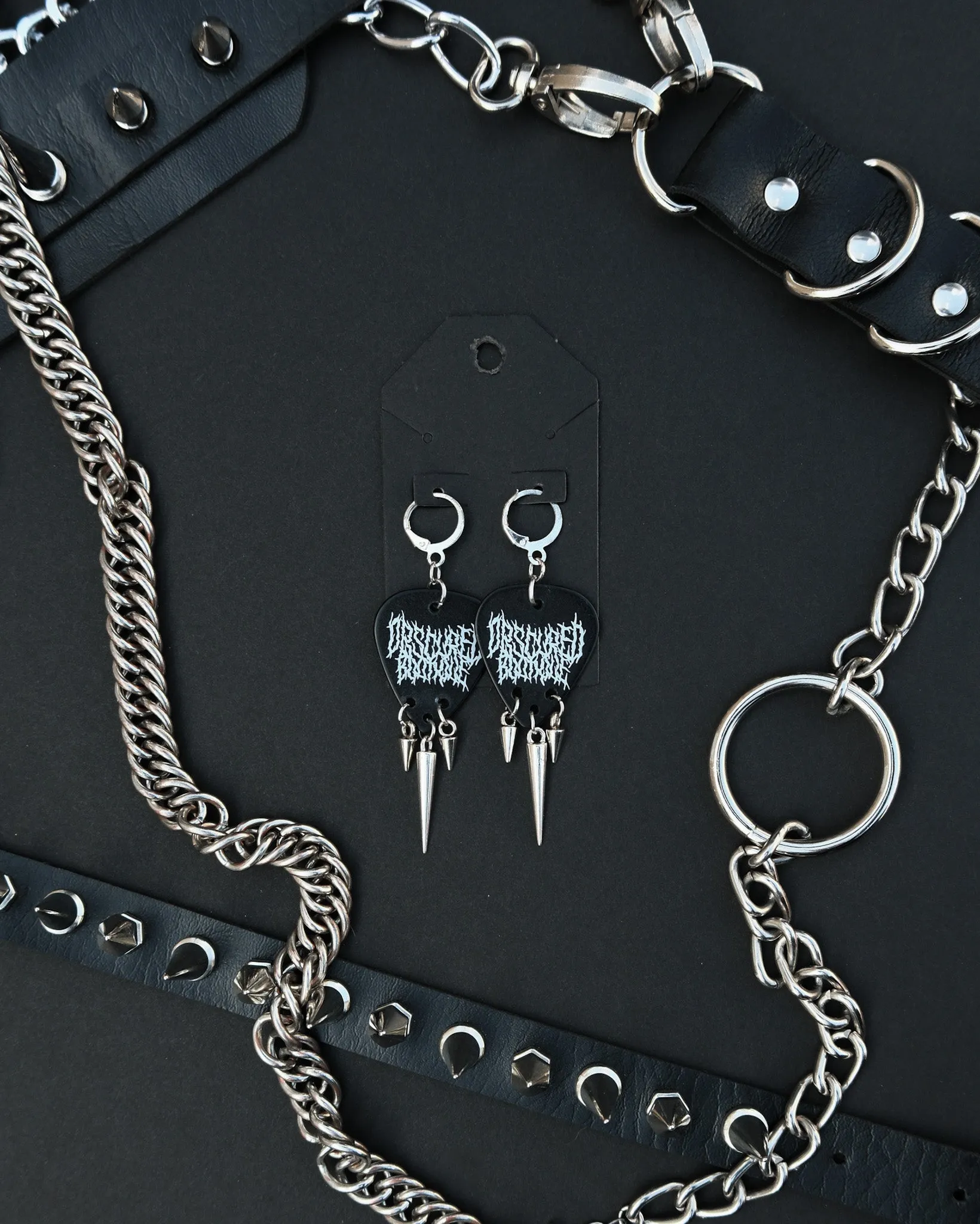 SPIKED GUITAR PICK EARRINGS - OBSCURED HANDMADE