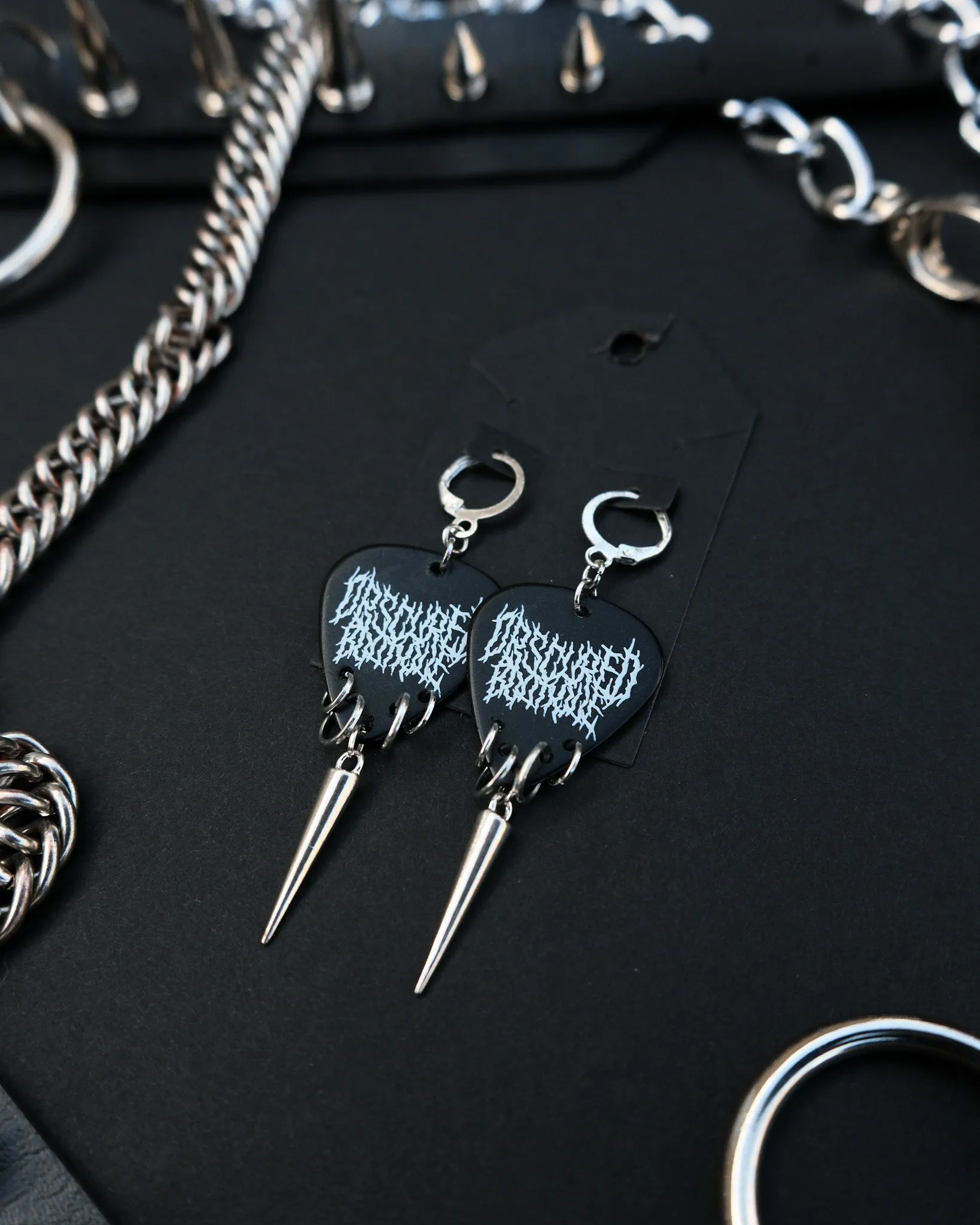SPIKED GUITAR PICK EARRINGS - OBSCURED HANDMADE