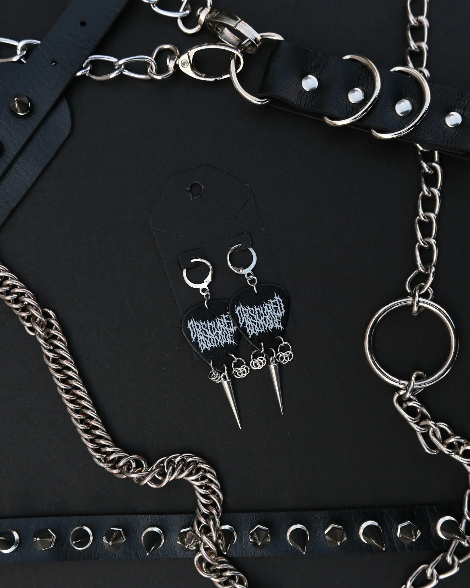 SPIKED GUITAR PICK EARRINGS - OBSCURED HANDMADE