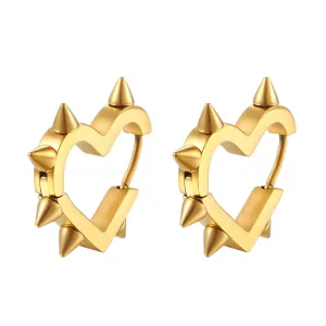 Spiked Heart Hoops – 18K Gold-Plated, Tarnish-Free & Hypoallergenic