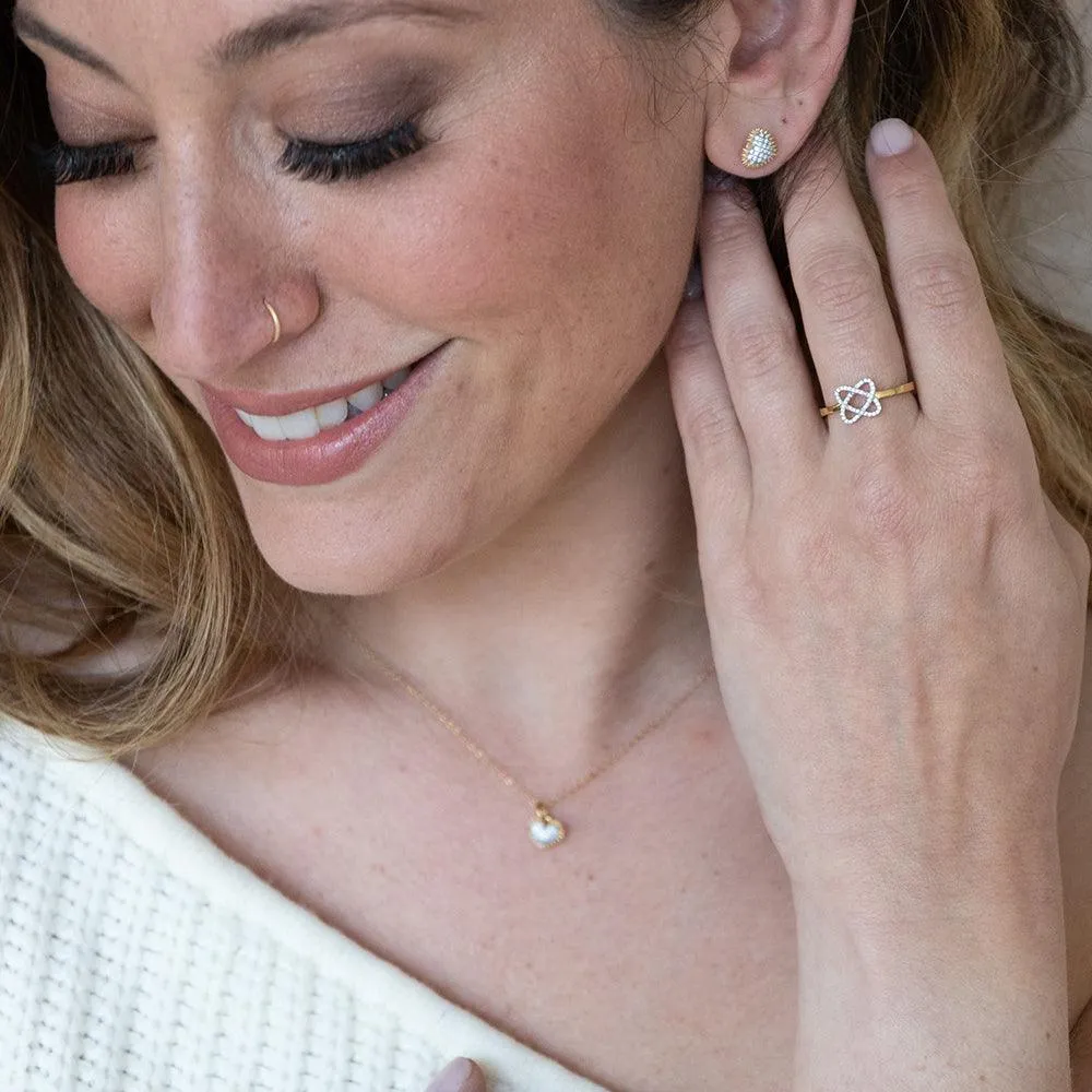 Spiked Heart Stud Earrings