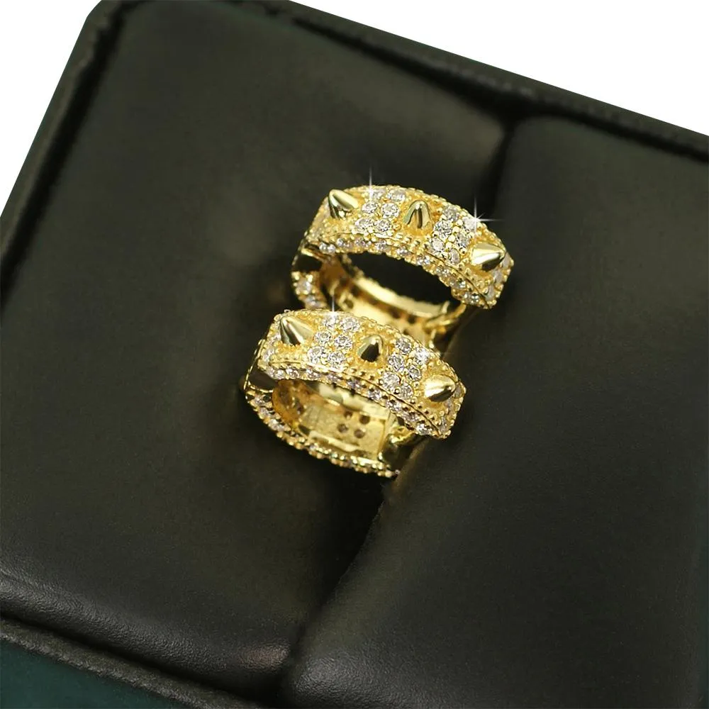 Spiked Hoop VVS Moissanite Earrings .925 Sterling Silver