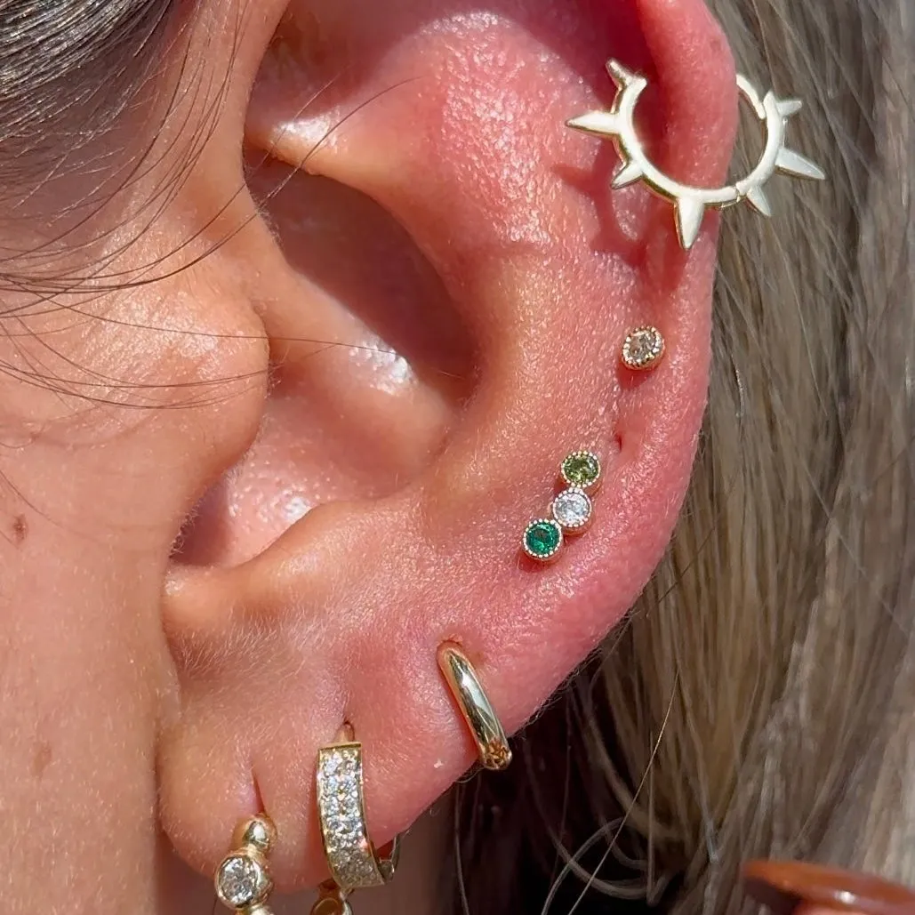 Spiked Huggie Hoop