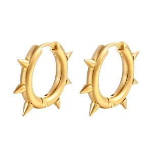 Spiked Stud Hoops – 18K Gold-Plated, Tarnish-Free & Hypoallergenic