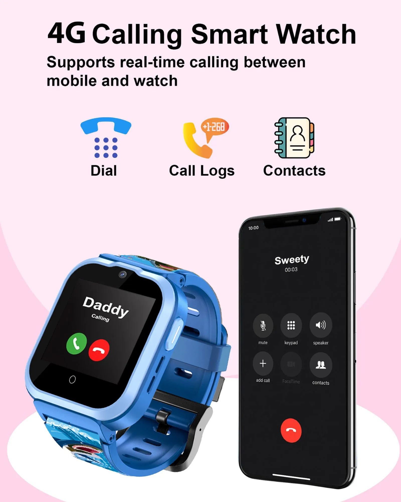 Spiky Cyclops 4g Voice Calling Kids Smartwatch