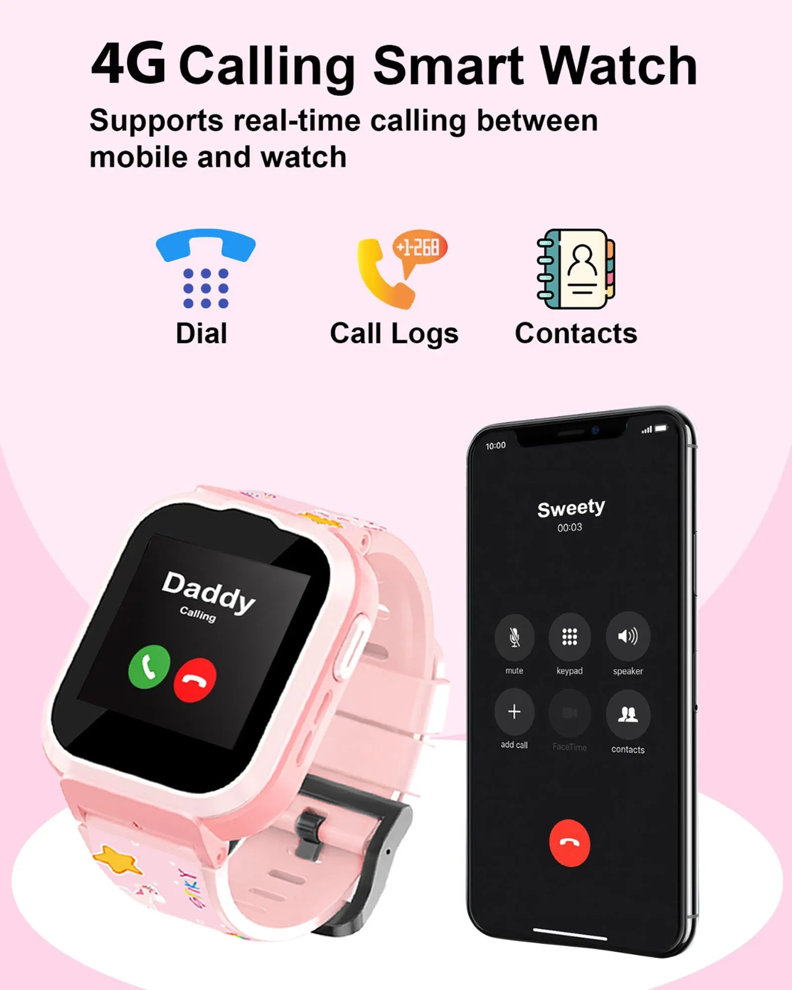 Spiky Cyclops 4g Voice Calling Kids Smartwatch