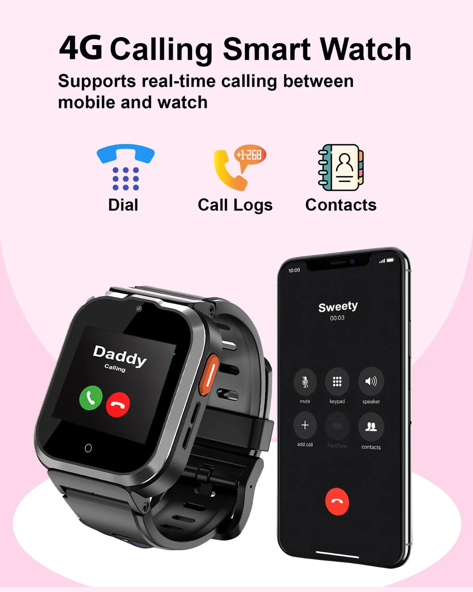 Spiky Cyclops 4g Voice Calling Kids Smartwatch