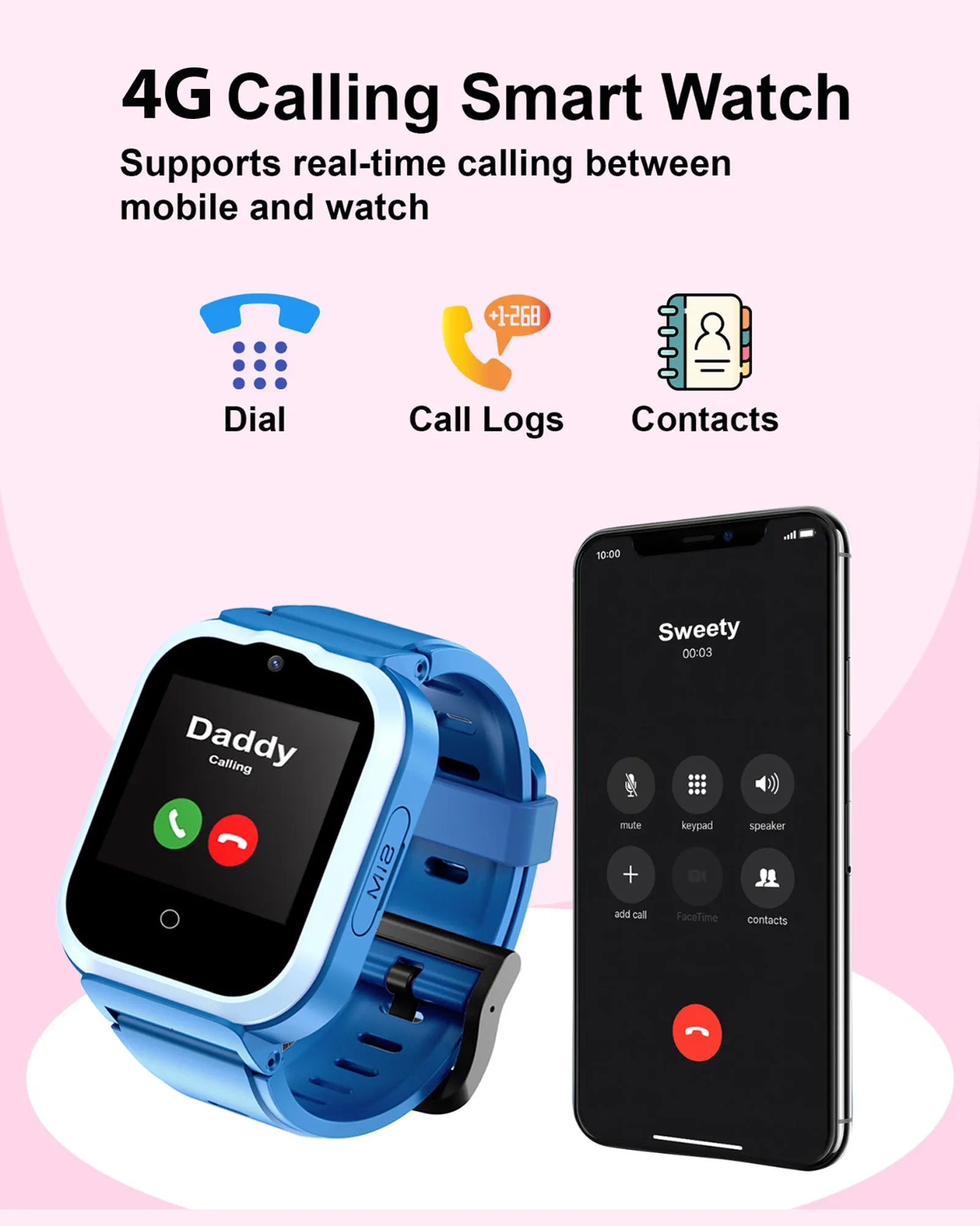 Spiky Cyclops 4g Voice Calling Kids Smartwatch