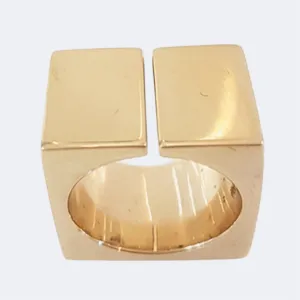 Square Bronze Split Shank Ring