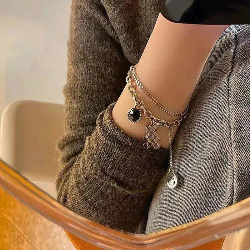 Stainless Steel Choker Layered Necklace Women Punk Trendy Dainty Chain Statement Pendant Hip Hop Jewelry