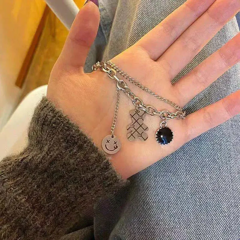 Stainless Steel Choker Layered Necklace Women Punk Trendy Dainty Chain Statement Pendant Hip Hop Jewelry