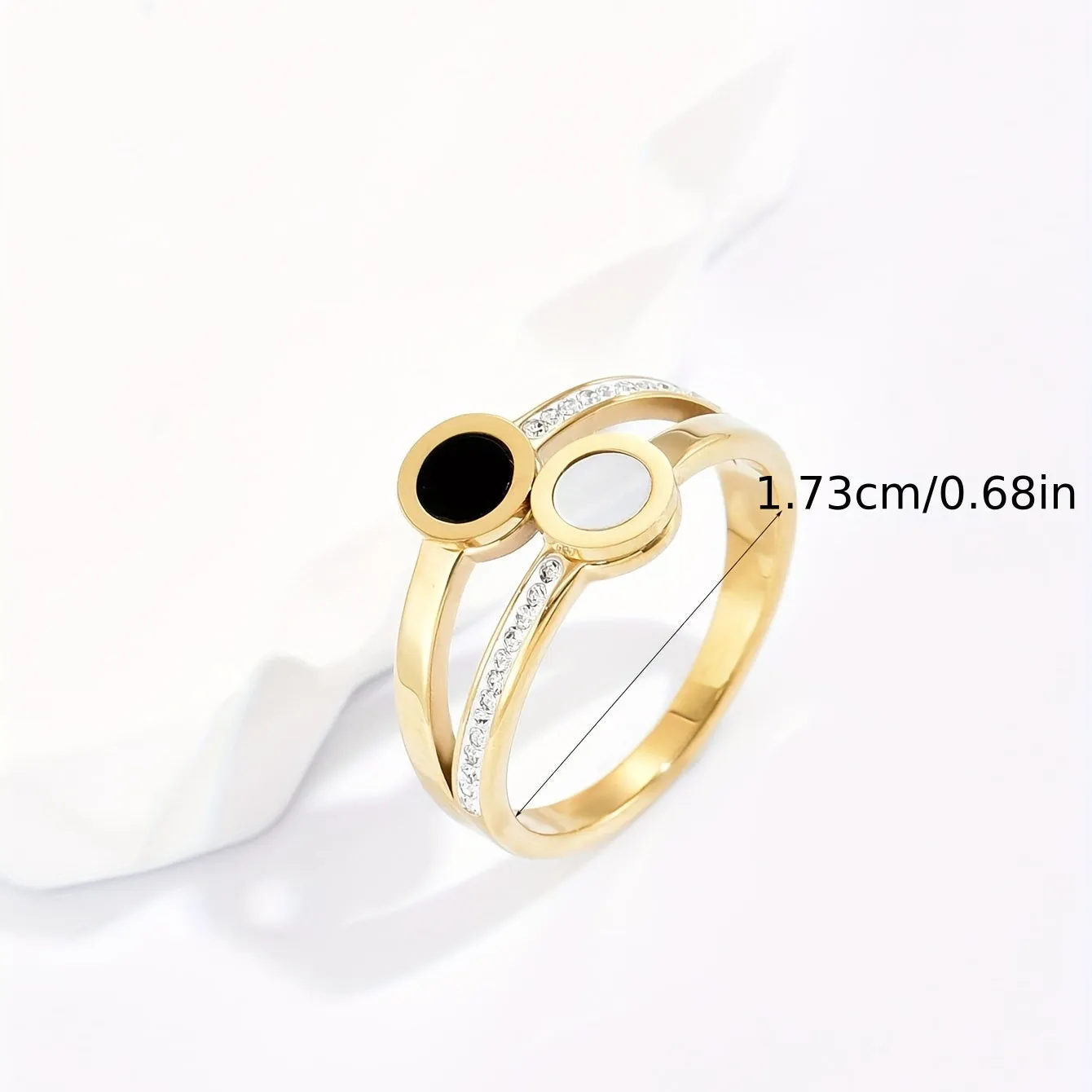 Stainless Steel Two-layer Retro Ring Men's Ring