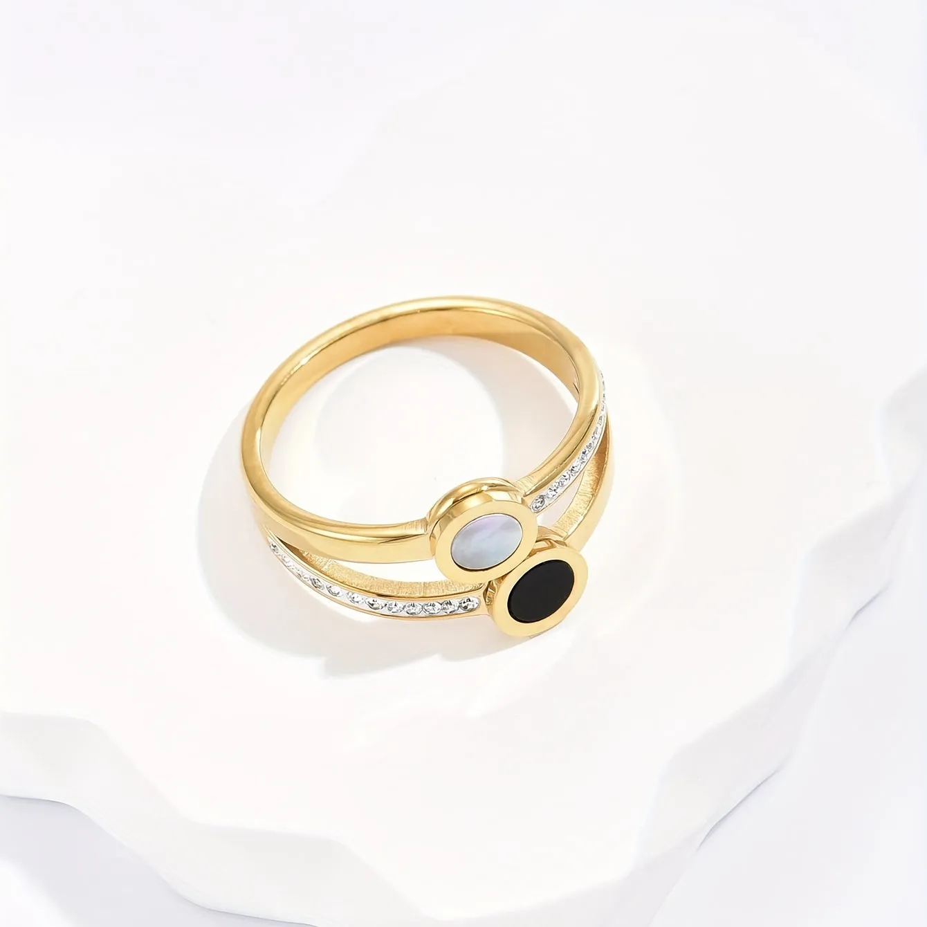 Stainless Steel Two-layer Retro Ring Men's Ring