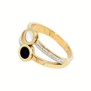 Stainless Steel Two-layer Retro Ring Men's Ring