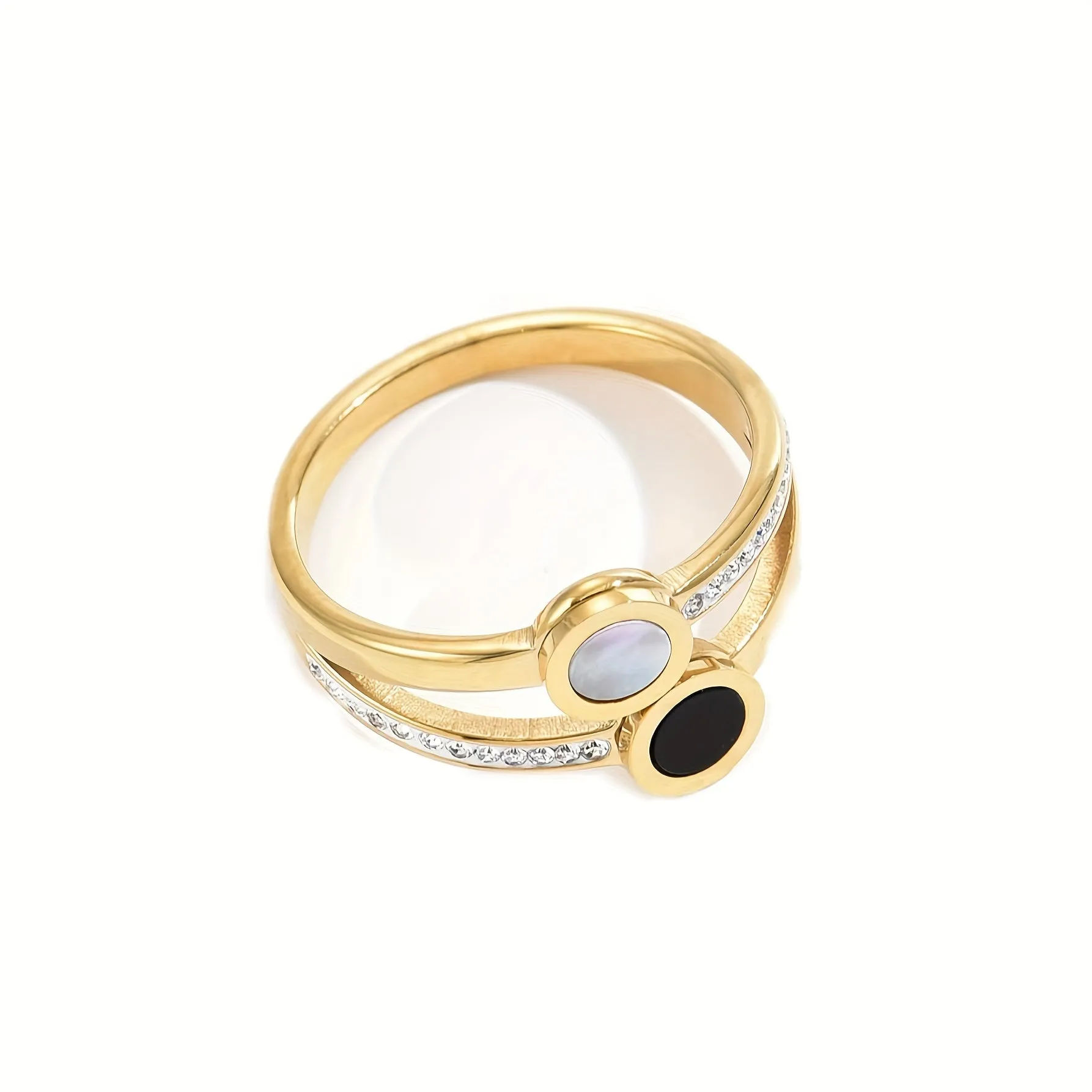 Stainless Steel Two-layer Retro Ring Men's Ring