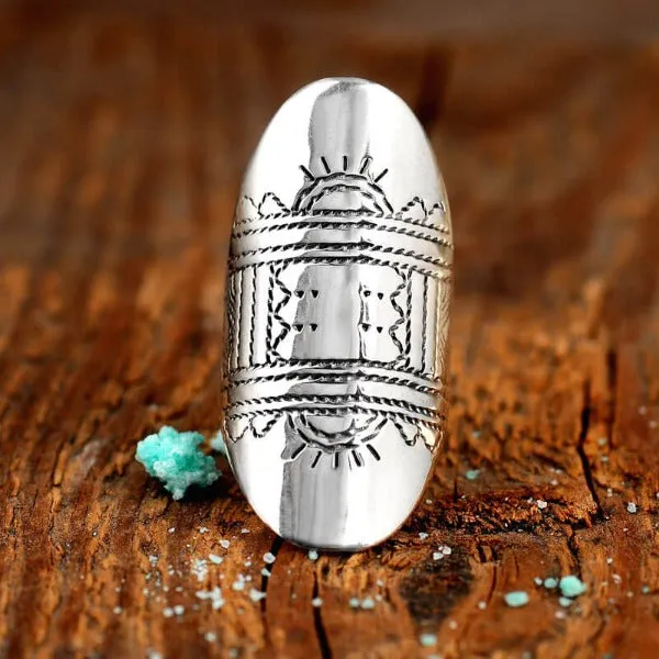 Statement Full Finger Sterling Silver Boho Ring