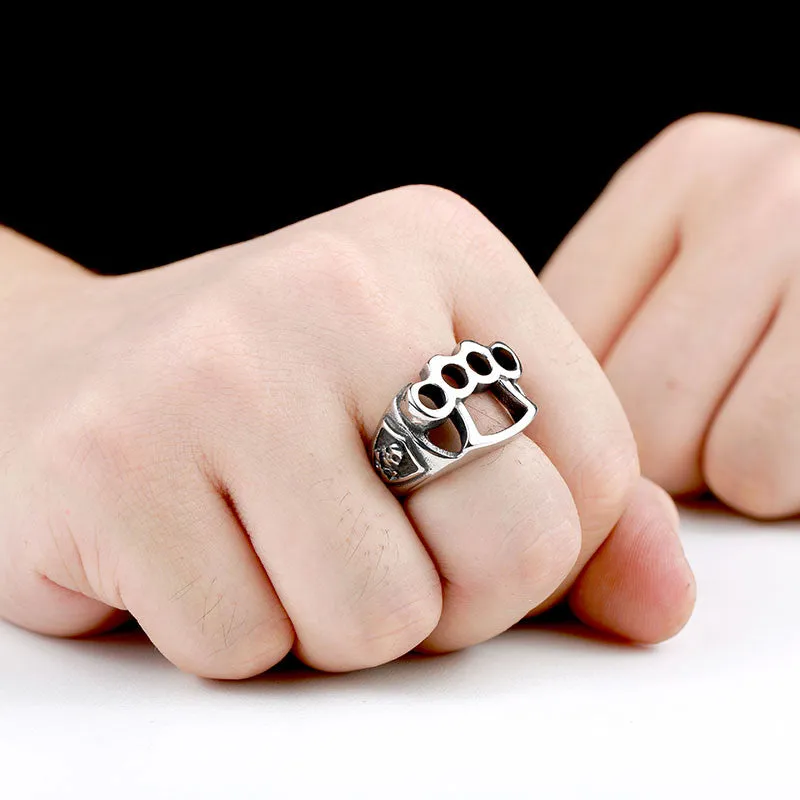 Steel soldier High Quanlity New Men's repair tool Ring, 316L Stainless Steel cool fist skull Rings fashion Jewelry