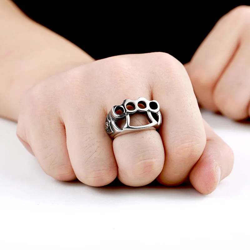 Steel soldier High Quanlity New Men's repair tool Ring, 316L Stainless Steel cool fist skull Rings fashion Jewelry