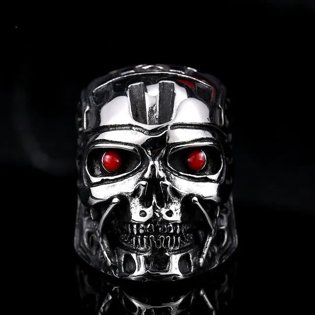 Steel soldier movie ring terminator men punk ring arnold schwarzenegger actor stainless steel jewelry