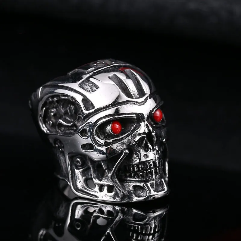 Steel soldier movie ring terminator men punk ring arnold schwarzenegger actor stainless steel jewelry