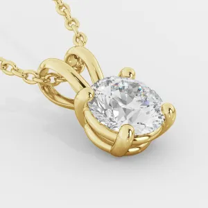 Stellar scintillation Natural Diamond Solitaire Pendant with a Yellow Gold Necklace