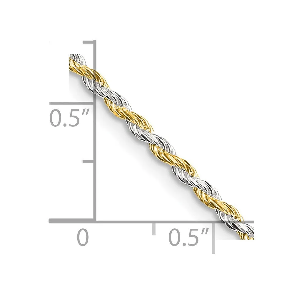 Sterling Silver And Vermeil 1.85mm Diamond-cut Rope Chain