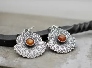 Sterling silver Lotus earrings
