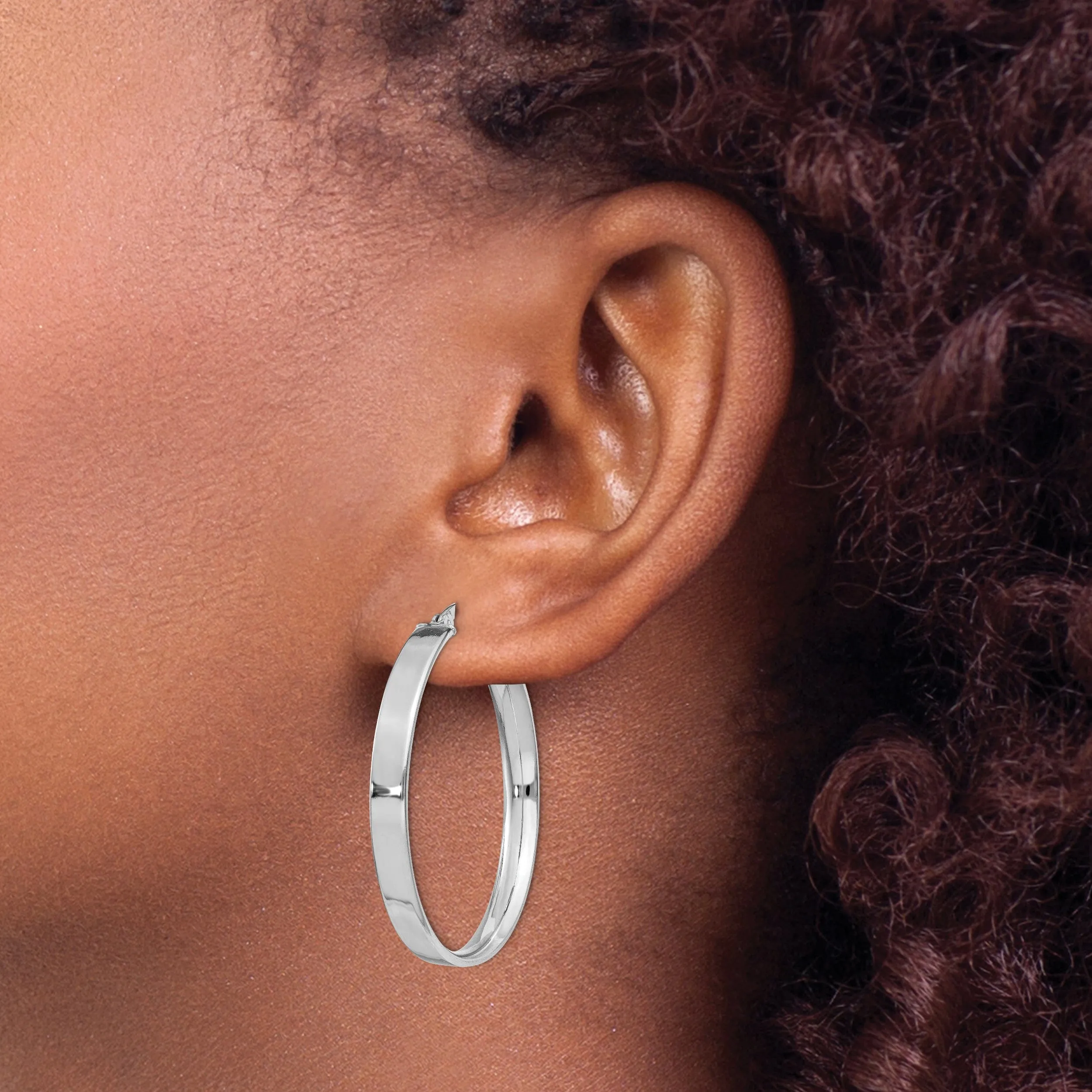 Sterling Silver Polished Finish Hinged Earrings