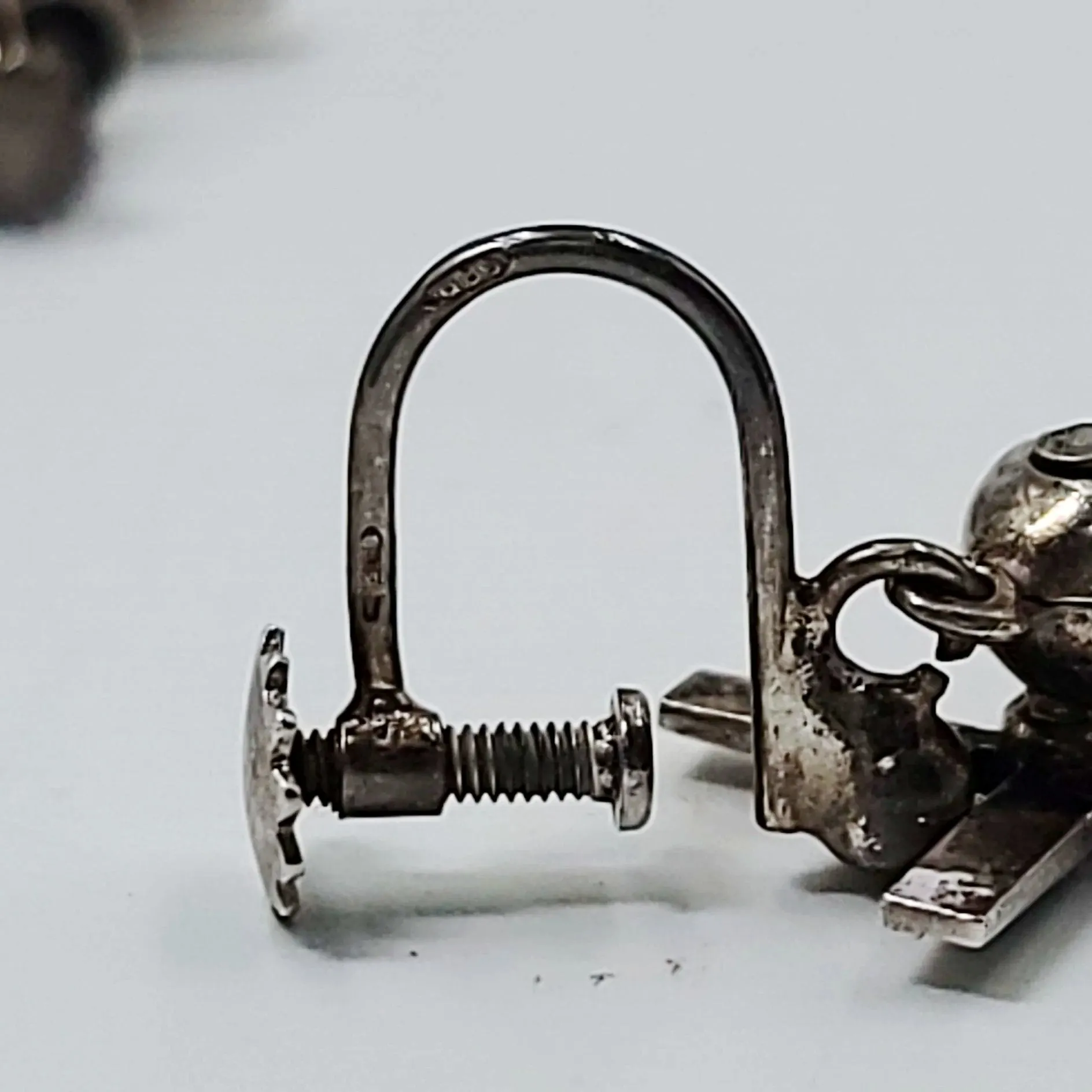Sterling Silver Windmill Earrings Hinge Clip-On, 3D, Movable