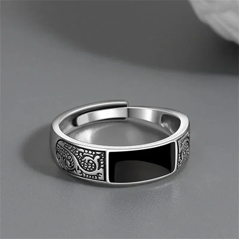 StilvollSchmuck Vintage Silberring mit Drachenmuster