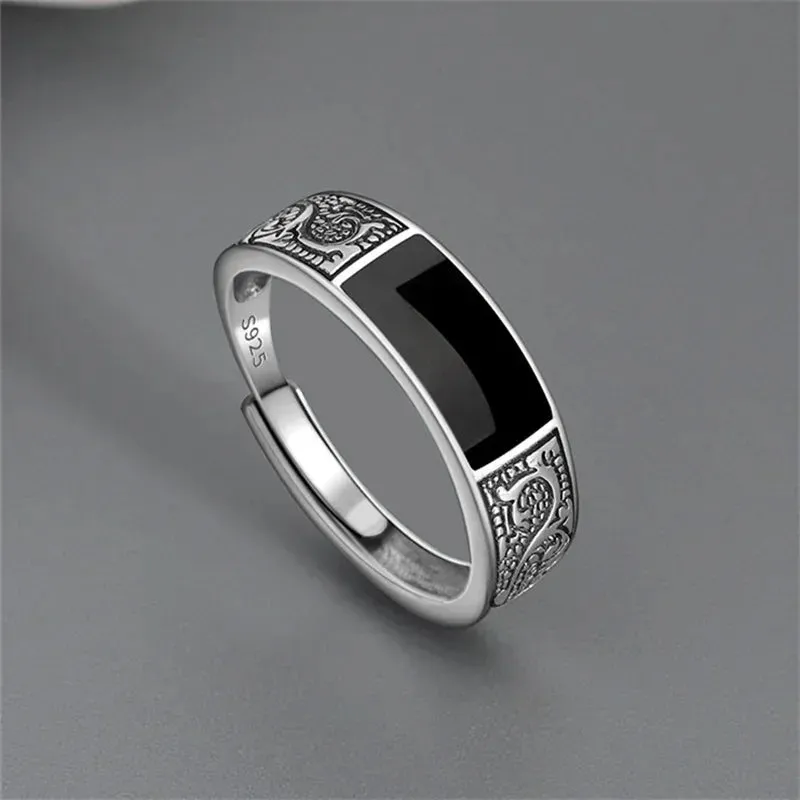 StilvollSchmuck Vintage Silberring mit Drachenmuster