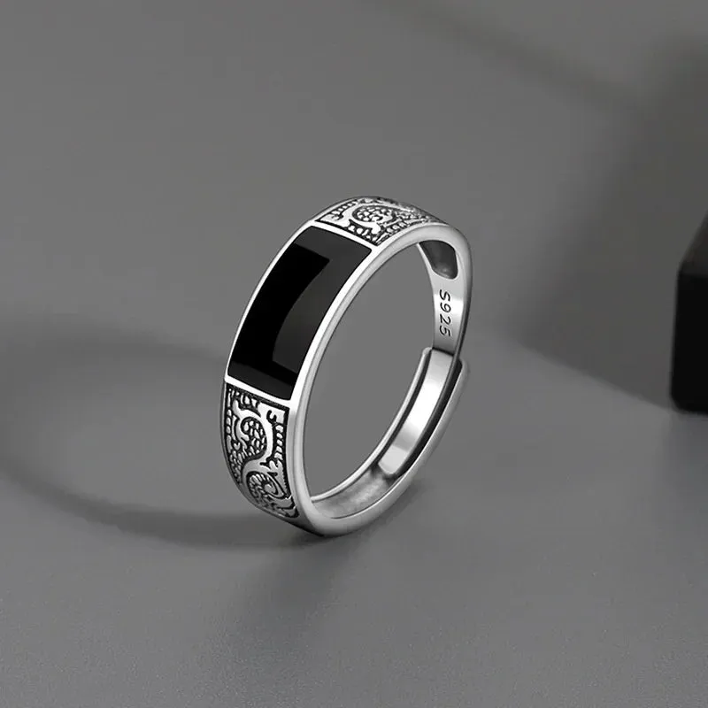 StilvollSchmuck Vintage Silberring mit Drachenmuster