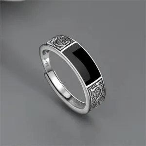 StilvollSchmuck Vintage Silberring mit Drachenmuster