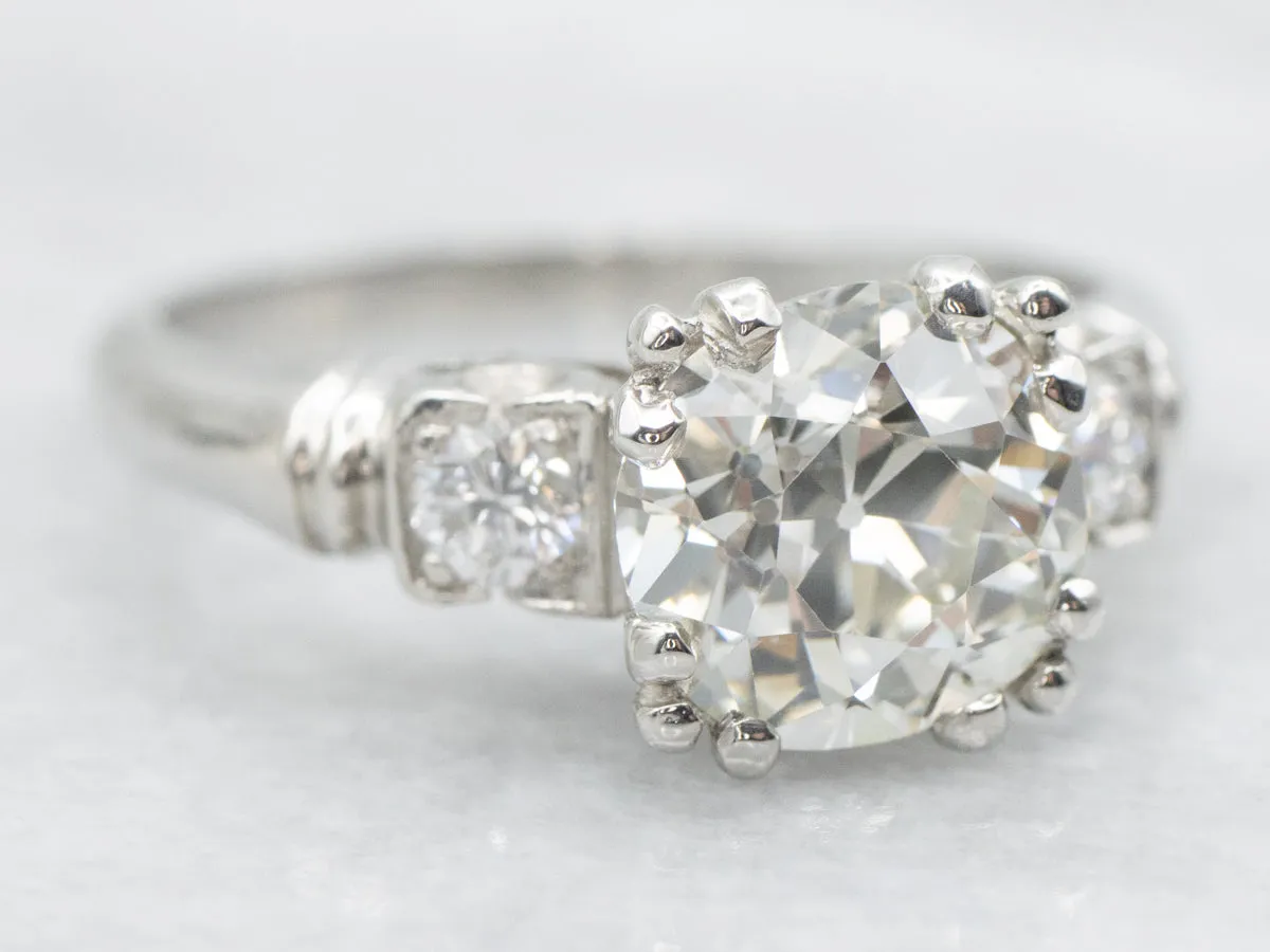 Stunning 1940s Old Mine Cut Diamond Engagement Ring