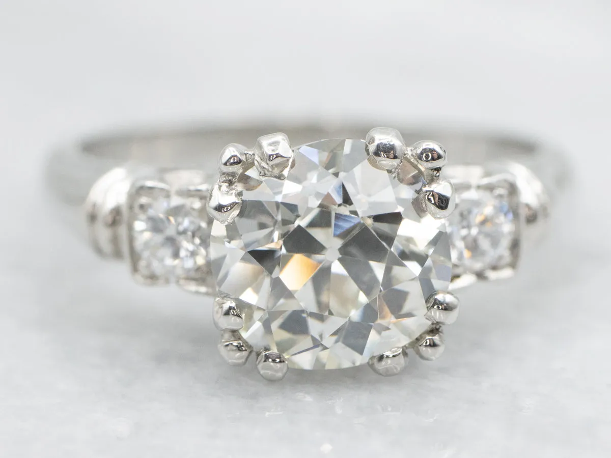 Stunning 1940s Old Mine Cut Diamond Engagement Ring