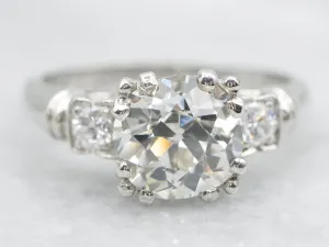 Stunning 1940s Old Mine Cut Diamond Engagement Ring