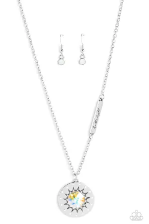 Sundial Dance - Multi - Iridescent Gem Sun "Be the Light" Inspirational Paparazzi Short Necklace