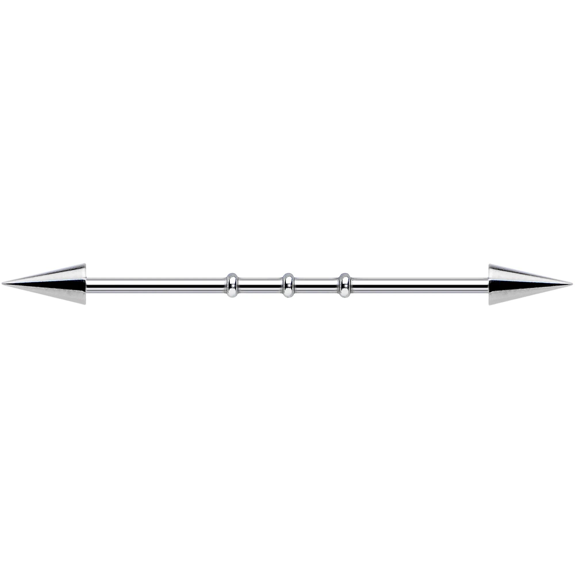 Surgical Steel Spiked Industrial Barbell Earring