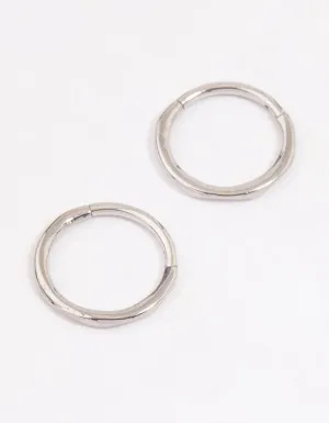 Surgical Steel Wavy Sleeper Hoop Earrings 10mm
