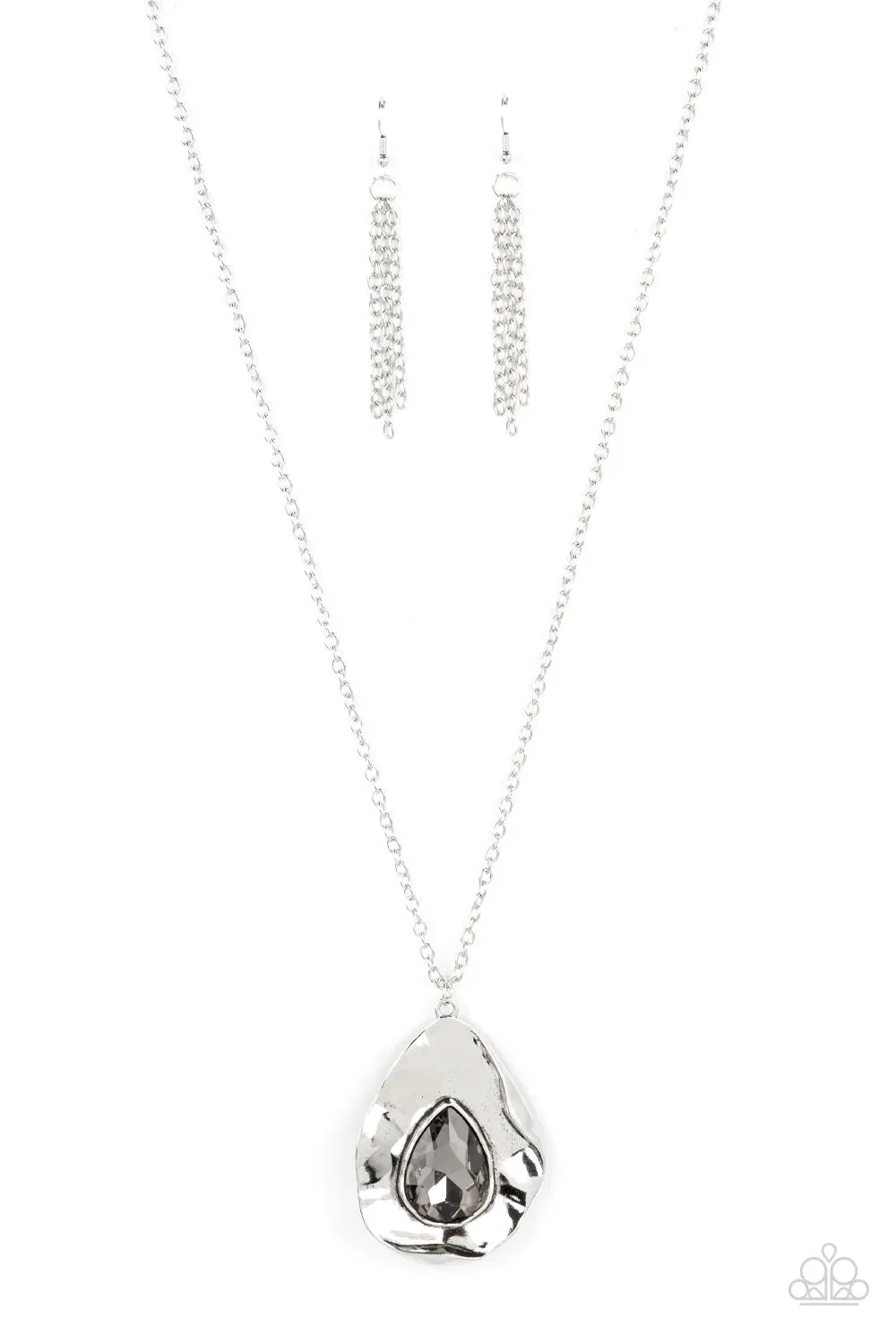 Surrealist Sparkle - Silver (Smoky) Necklace