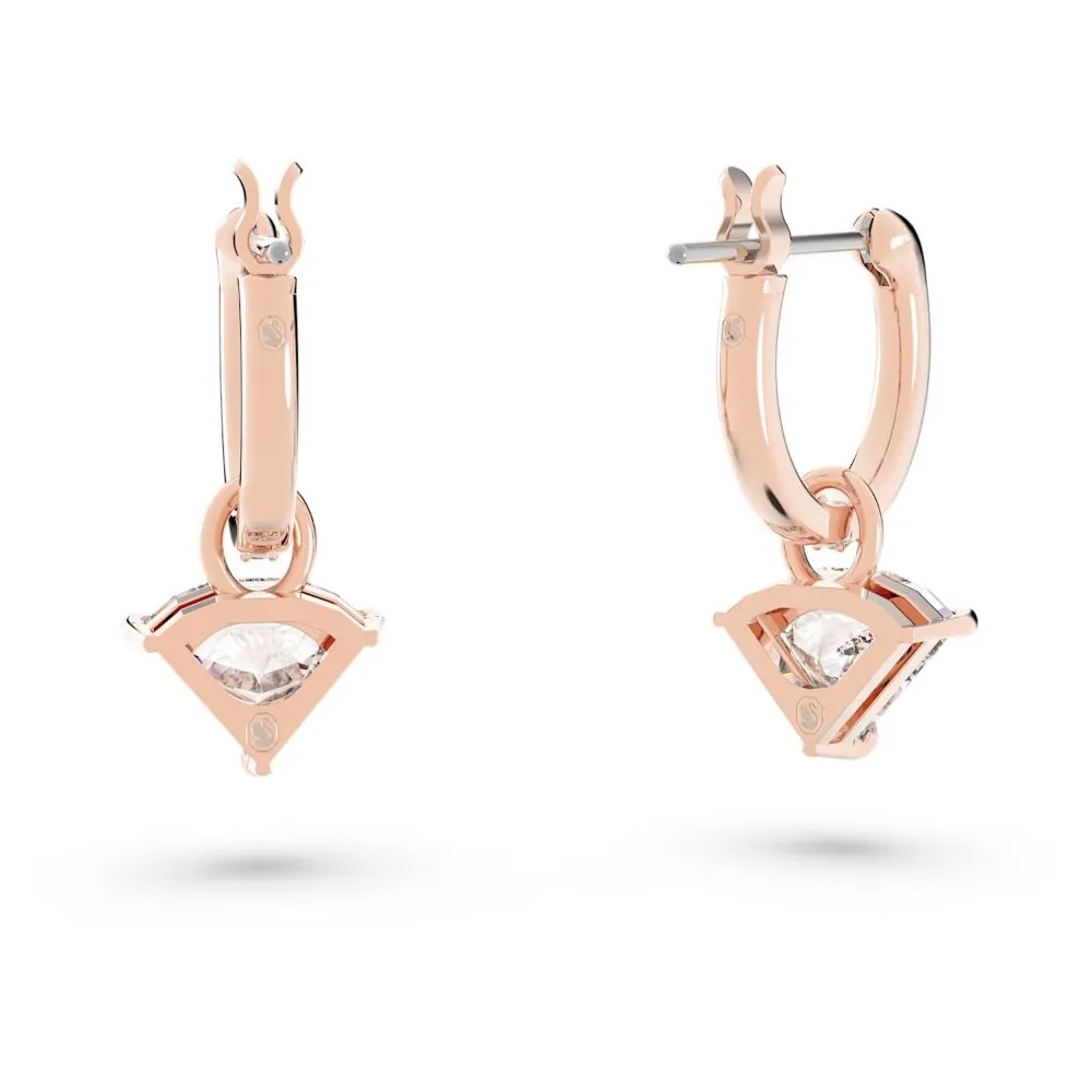 Swarovski Ortyx Drop EarringsTriangle cut White Rose gold-tone plated  ONE SIZE
