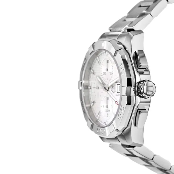 Tag Heuer Aquaracer Calibre 16 Silver Stainless Steel White Dial Automatic Watch for Gents - CAY2111BA0927