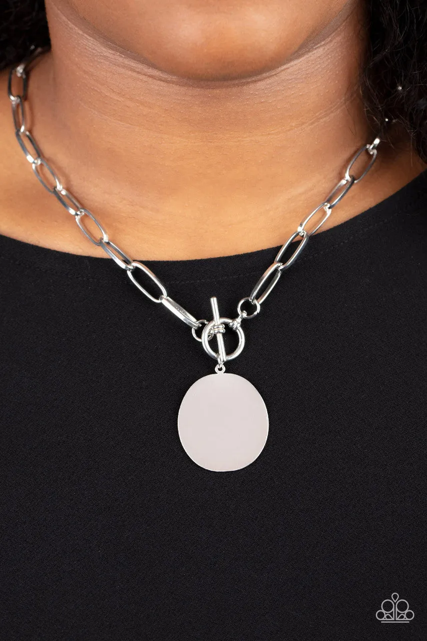 Tag Out Silver Paparazzi Necklace