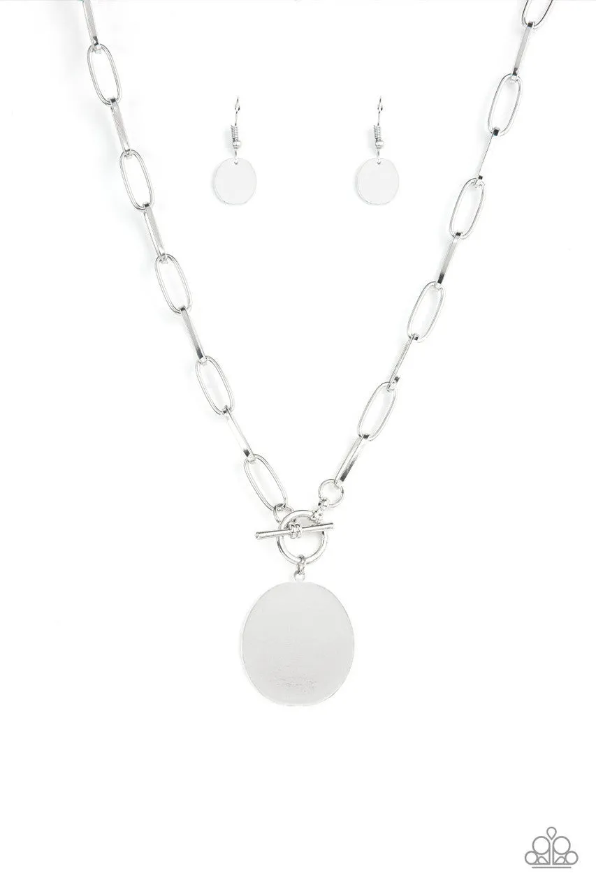Tag Out Silver Paparazzi Necklace