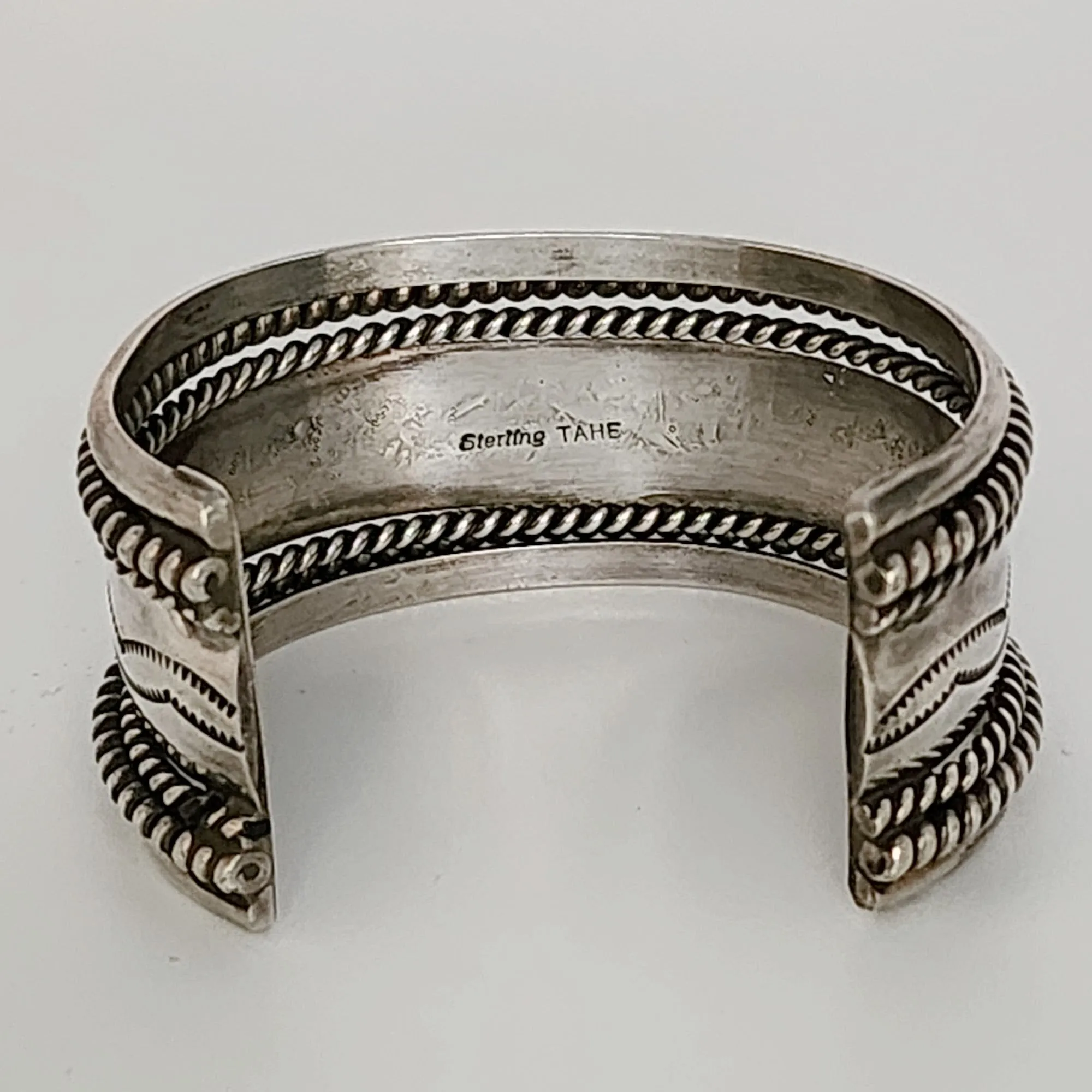Tahe Vintage Sterling Silver Navajo Cuff Bracelet